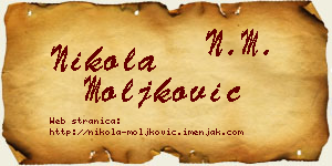 Nikola Moljković vizit kartica